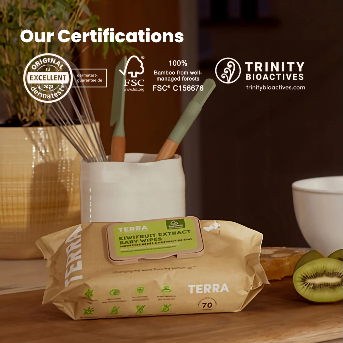 TERRA Kiwifruit Extract Baby Wipes 70s - Image 12