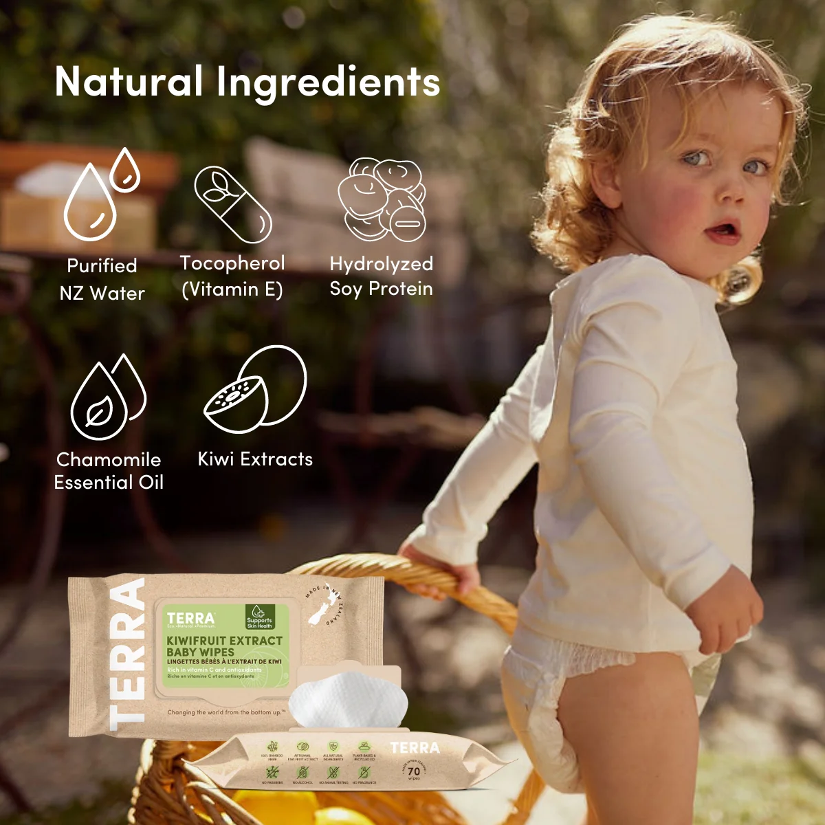 TERRA Kiwifruit Extract Baby Wipes Mini Pack 10s - Image 4