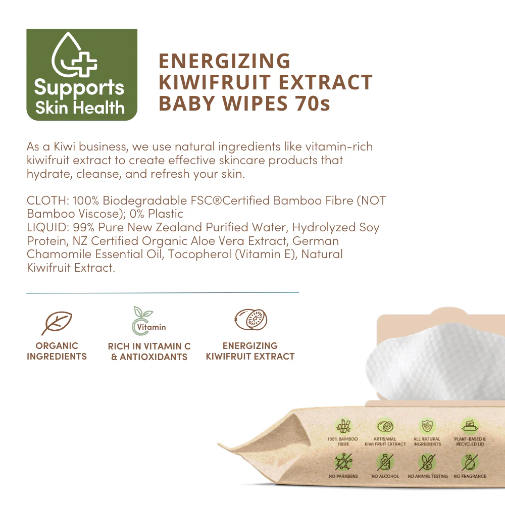 TERRA Kiwifruit Extract Baby Wipes Mini Pack 10s - Image 5