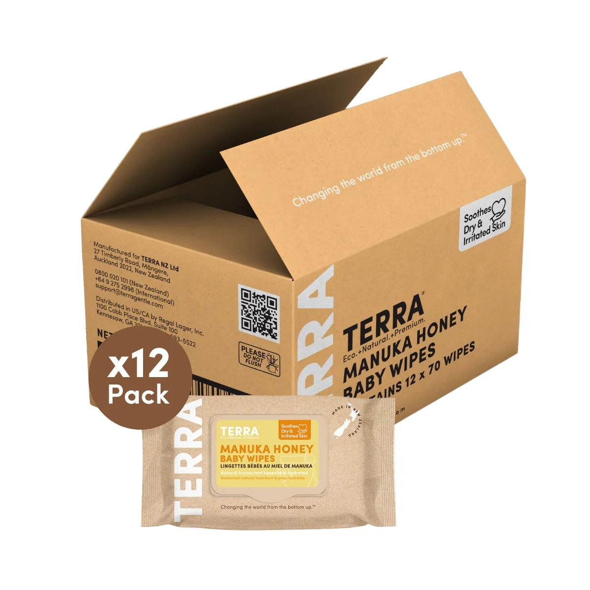 TERRA Manuka Honey Baby Wipes 70s - Image 5