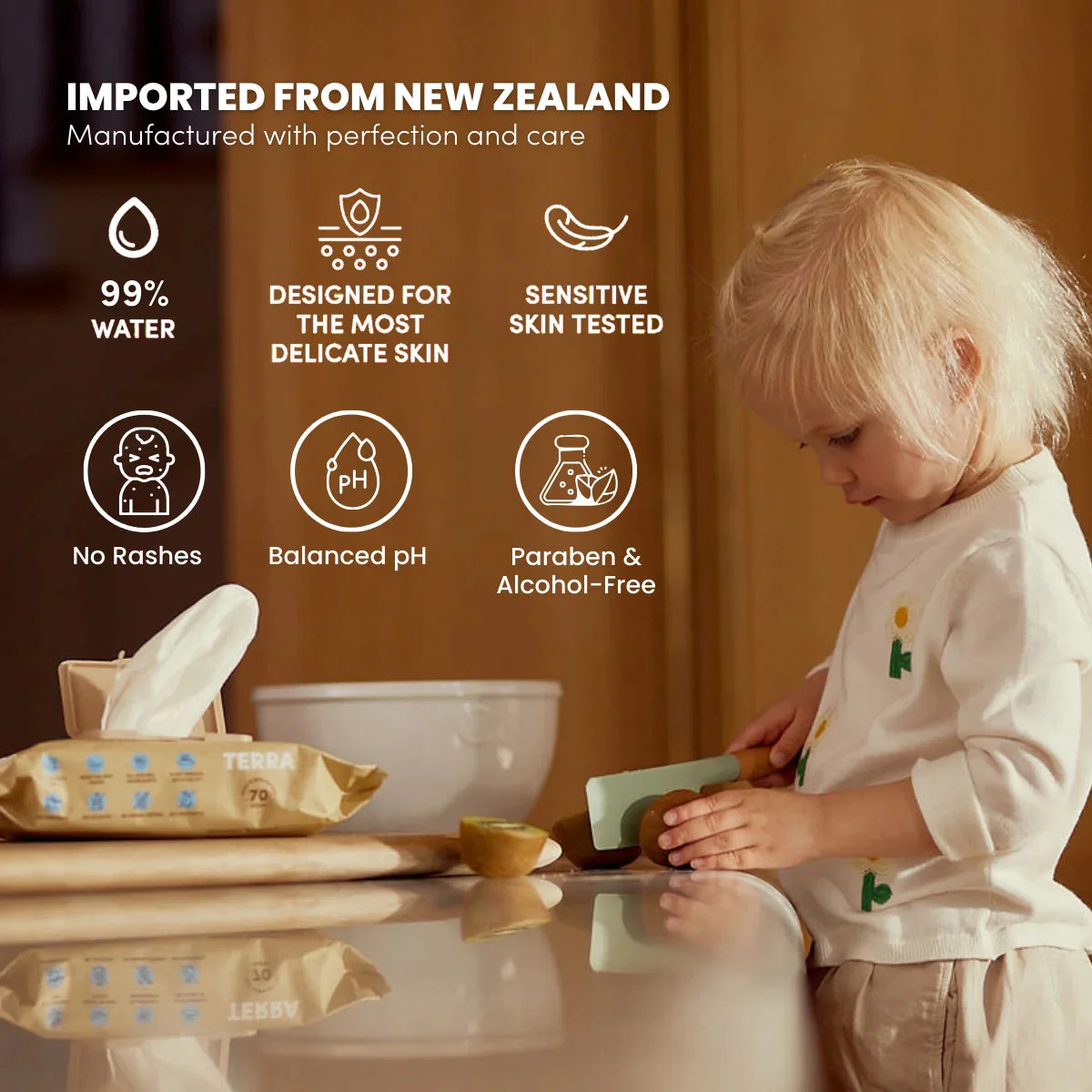 TERRA Manuka Honey Baby Wipes 70s - Image 8