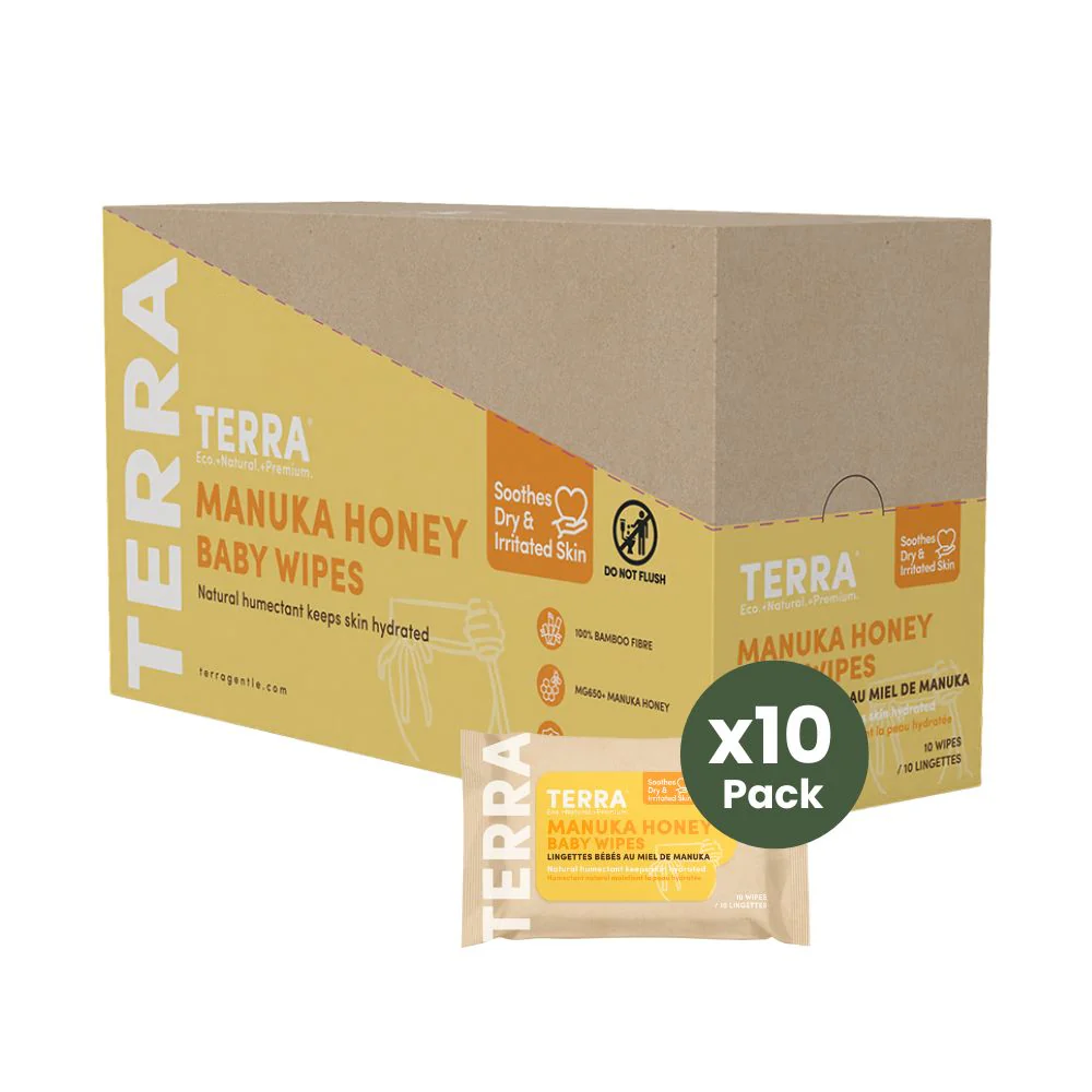 TERRA Manuka Honey Baby Wipes - Mini Pack 10s - Image 15