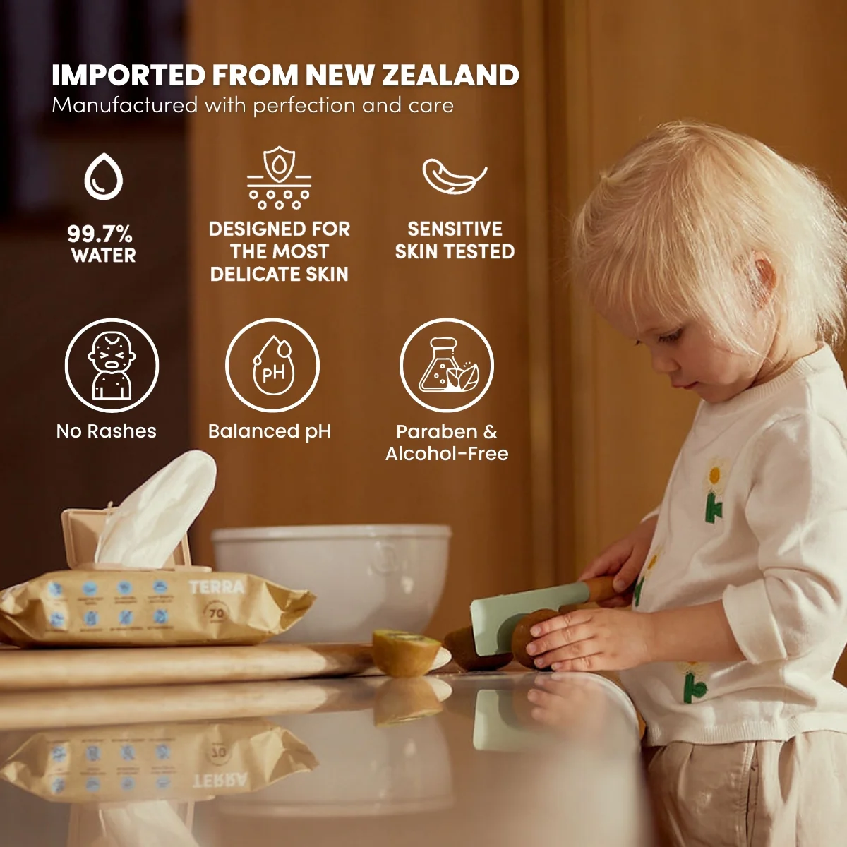 TERRA Pure Water Baby Wipes 70s - Image 9