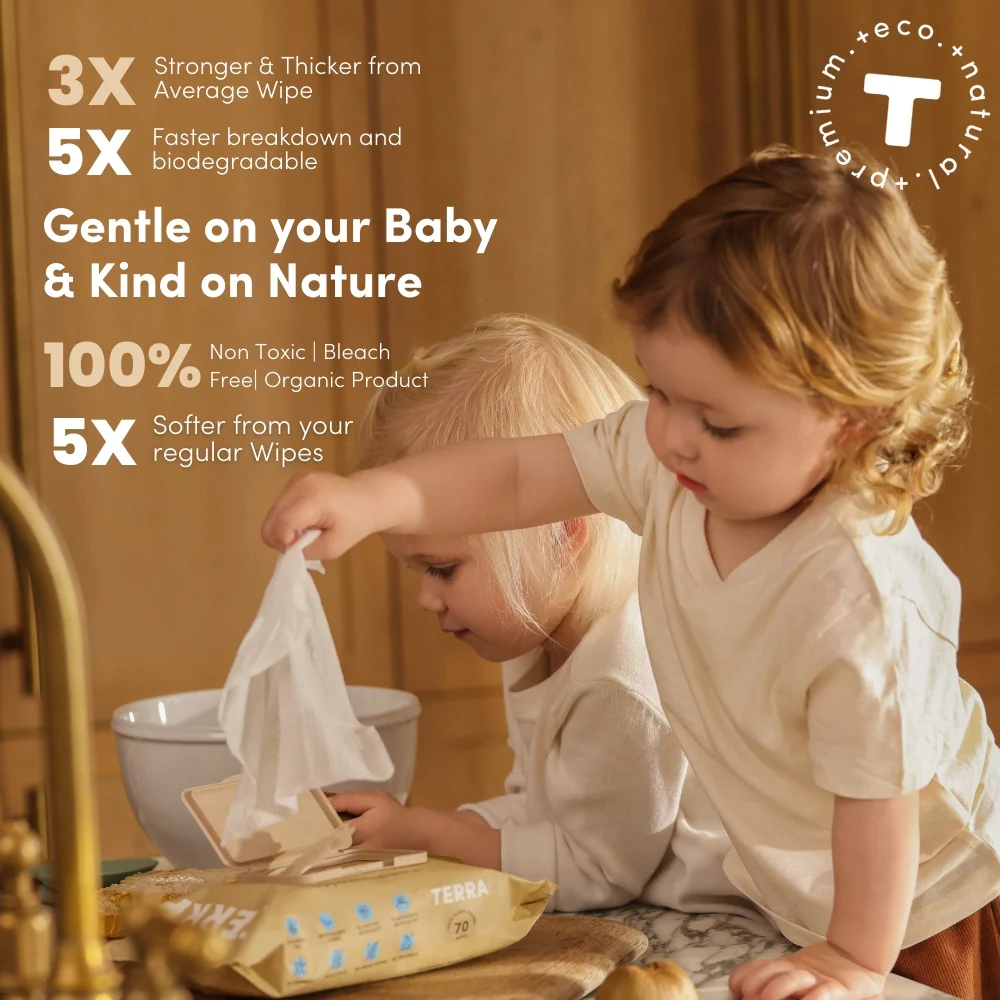 TERRA Water Baby Wipes - Mini Pack 10s - Image 10