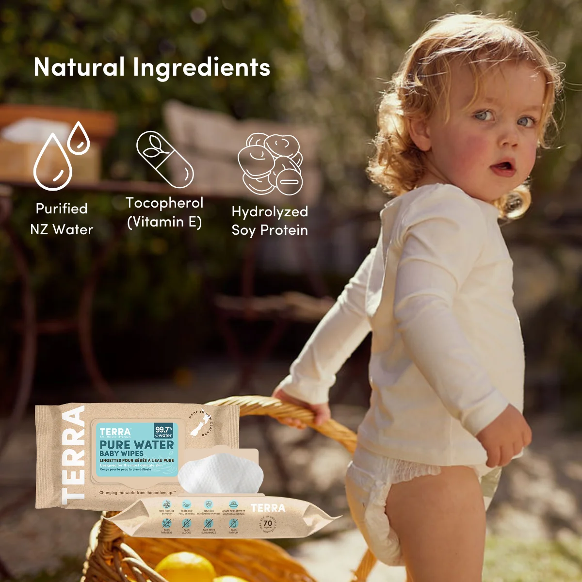 TERRA Water Baby Wipes - Mini Pack 10s - Image 6